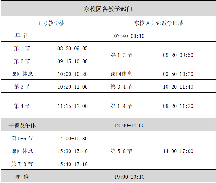 来了！白云工商技师新学期作息时间表！插图1
